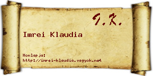 Imrei Klaudia névjegykártya